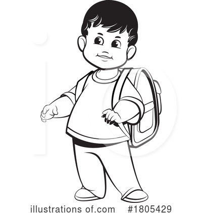 School Boy Clipart #1805429 by Lal Perera