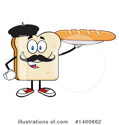 Royalty-Free (RF) Bread Mascot Clipart Illustration by Hit Toon - Stock Sample #1400662
