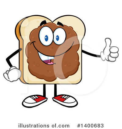 Royalty-Free (RF) Bread Mascot Clipart Illustration by Hit Toon - Stock Sample #1400683
