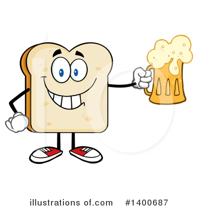 Royalty-Free (RF) Bread Mascot Clipart Illustration by Hit Toon - Stock Sample #1400687