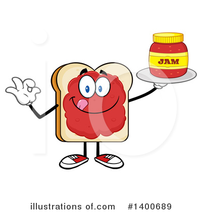 Royalty-Free (RF) Bread Mascot Clipart Illustration by Hit Toon - Stock Sample #1400689