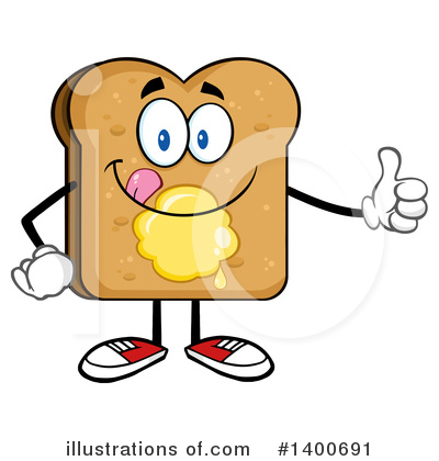 Royalty-Free (RF) Bread Mascot Clipart Illustration by Hit Toon - Stock Sample #1400691