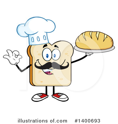 Royalty-Free (RF) Bread Mascot Clipart Illustration by Hit Toon - Stock Sample #1400693