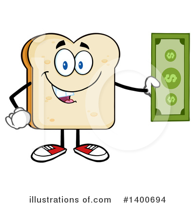 Royalty-Free (RF) Bread Mascot Clipart Illustration by Hit Toon - Stock Sample #1400694
