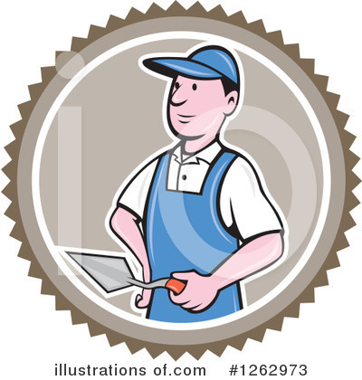 Royalty-Free (RF) Bricklayer Clipart Illustration by patrimonio - Stock Sample #1262973