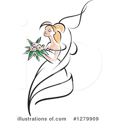 Royalty-Free (RF) Bride Clipart Illustration by Vector Tradition SM - Stock Sample #1279909