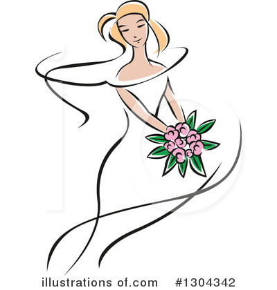 Royalty-Free (RF) Bride Clipart Illustration by Vector Tradition SM - Stock Sample #1304342