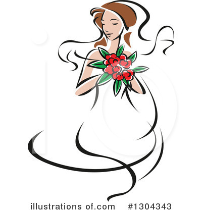 Royalty-Free (RF) Bride Clipart Illustration by Vector Tradition SM - Stock Sample #1304343