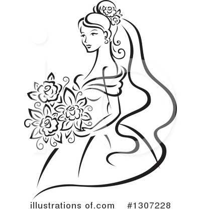 Royalty-Free (RF) Bride Clipart Illustration by Vector Tradition SM - Stock Sample #1307228