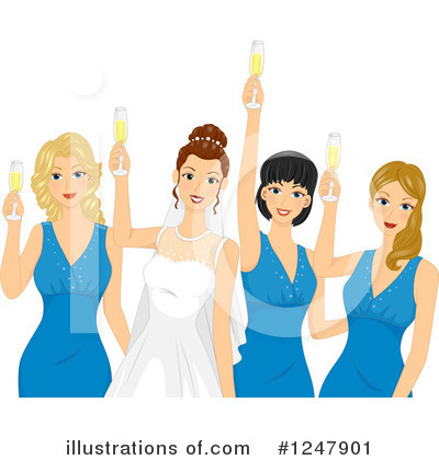 Royalty-Free (RF) Bridesmaids Clipart Illustration by BNP Design Studio - Stock Sample #1247901