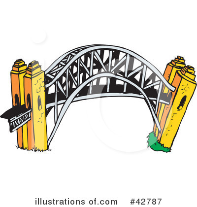 Royalty-Free (RF) Bridge Clipart Illustration by Dennis Holmes Designs - Stock Sample #42787