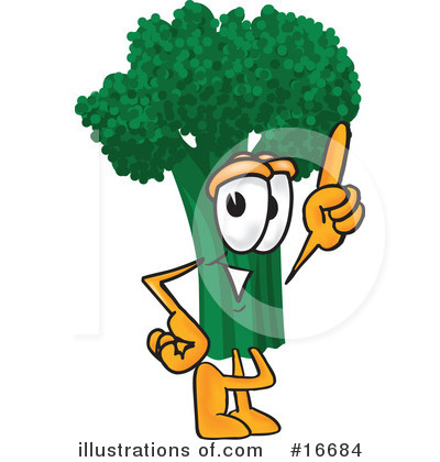 Royalty-Free (RF) Broccoli Character Clipart Illustration by Mascot Junction - Stock Sample #16684