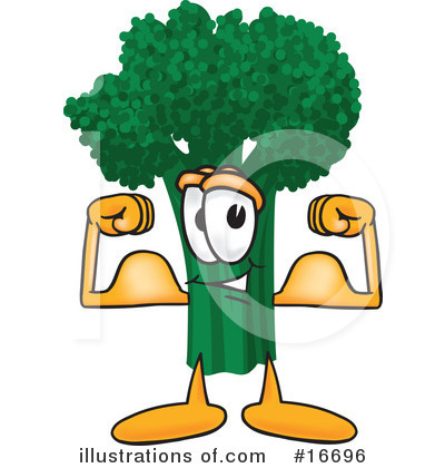 Royalty-Free (RF) Broccoli Character Clipart Illustration by Mascot Junction - Stock Sample #16696