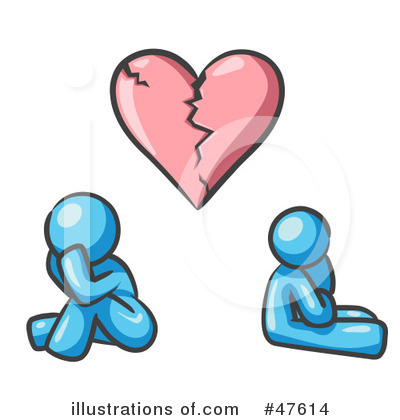 Royalty-Free (RF) Broken Heart Clipart Illustration by Leo Blanchette - Stock Sample #47614