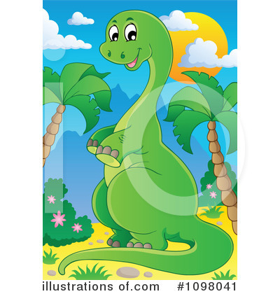 Royalty-Free (RF) Brontosaurus Clipart Illustration by visekart - Stock Sample #1098041