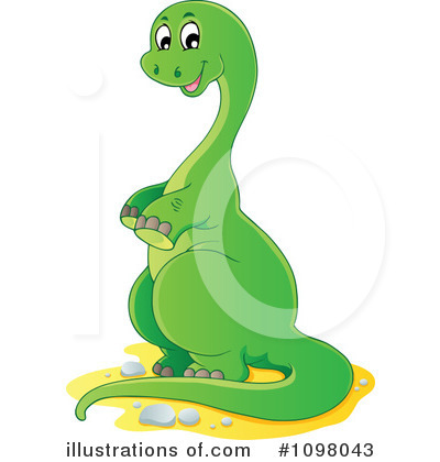 Royalty-Free (RF) Brontosaurus Clipart Illustration by visekart - Stock Sample #1098043