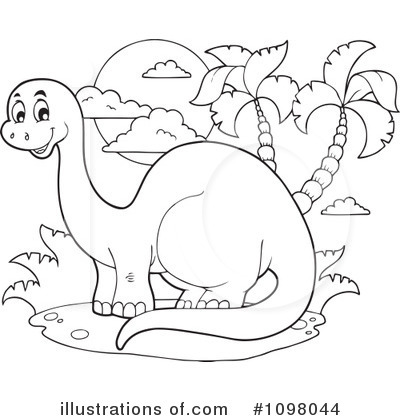 Royalty-Free (RF) Brontosaurus Clipart Illustration by visekart - Stock Sample #1098044
