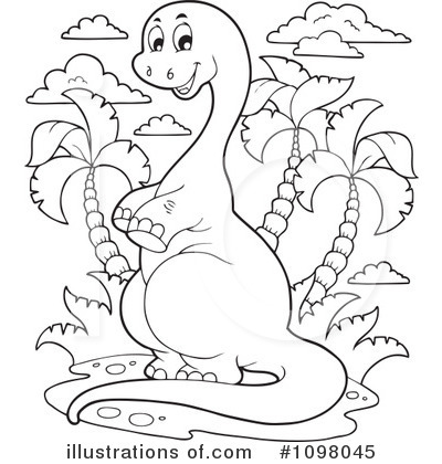 Royalty-Free (RF) Brontosaurus Clipart Illustration by visekart - Stock Sample #1098045