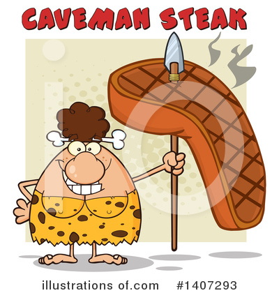 Brunette Cave Woman Clipart #1407293 by Hit Toon