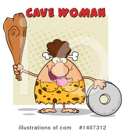 Royalty-Free (RF) Brunette Cave Woman Clipart Illustration by Hit Toon - Stock Sample #1407312