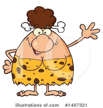 Royalty-Free (RF) Brunette Cave Woman Clipart Illustration by Hit Toon - Stock Sample #1407321