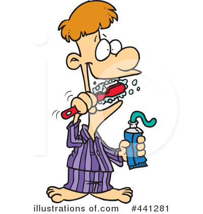 Royalty-Free (RF) Brushing Teeth Clipart Illustration by toonaday - Stock Sample #441281