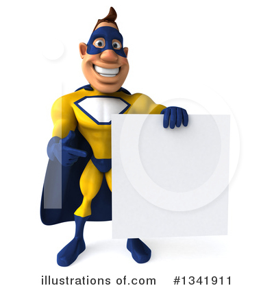 Yellow And Blue Super Hero Clipart #1341911 by Julos
