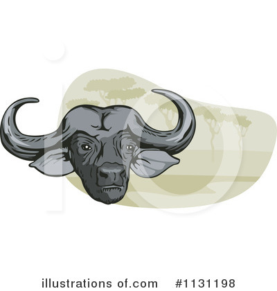 Water Buffalo Clipart #1131198 by patrimonio