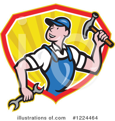 Royalty-Free (RF) Builder Clipart Illustration by patrimonio - Stock Sample #1224464