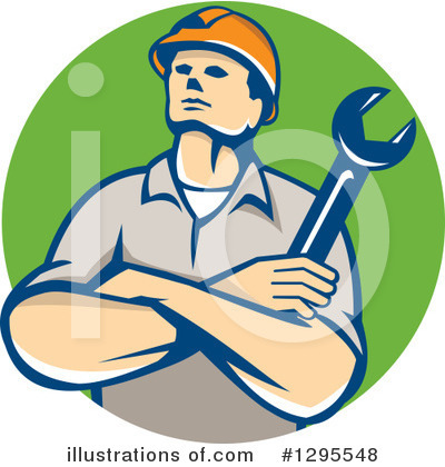 Construction Worker Clipart #1295548 by patrimonio