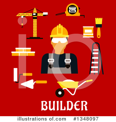Royalty-Free (RF) Builder Clipart Illustration by Vector Tradition SM - Stock Sample #1348097
