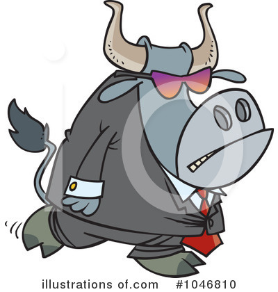 Royalty-Free (RF) Bull Clipart Illustration by toonaday - Stock Sample #1046810