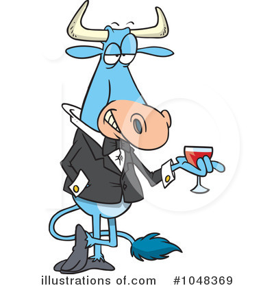 Royalty-Free (RF) Bull Clipart Illustration by toonaday - Stock Sample #1048369