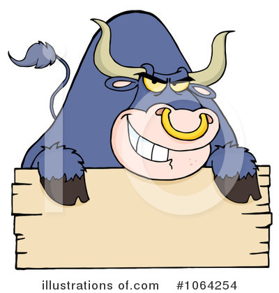 Royalty-Free (RF) Bull Clipart Illustration by Hit Toon - Stock Sample #1064254
