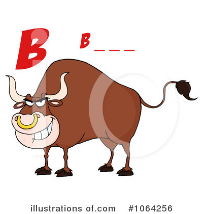 Royalty-Free (RF) Bull Clipart Illustration by Hit Toon - Stock Sample #1064256