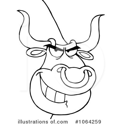 Royalty-Free (RF) Bull Clipart Illustration by Hit Toon - Stock Sample #1064259