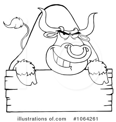 Royalty-Free (RF) Bull Clipart Illustration by Hit Toon - Stock Sample #1064261