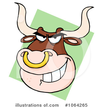 Royalty-Free (RF) Bull Clipart Illustration by Hit Toon - Stock Sample #1064265