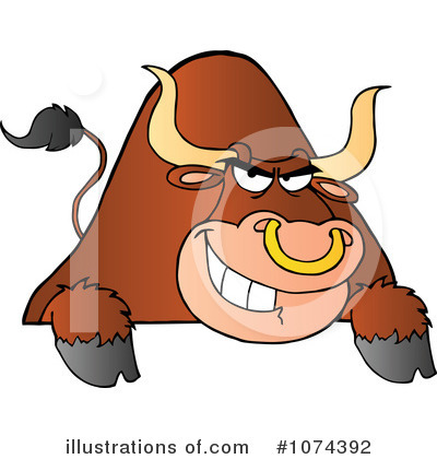 Royalty-Free (RF) Bull Clipart Illustration by Hit Toon - Stock Sample #1074392