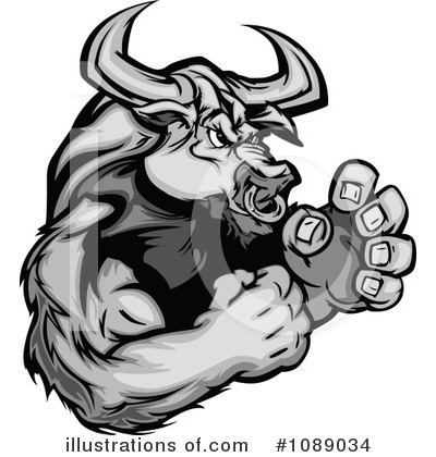 Royalty-Free (RF) Bull Clipart Illustration by Chromaco - Stock Sample #1089034