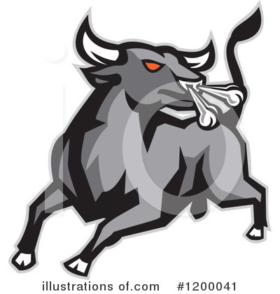 Royalty-Free (RF) Bull Clipart Illustration by patrimonio - Stock Sample #1200041