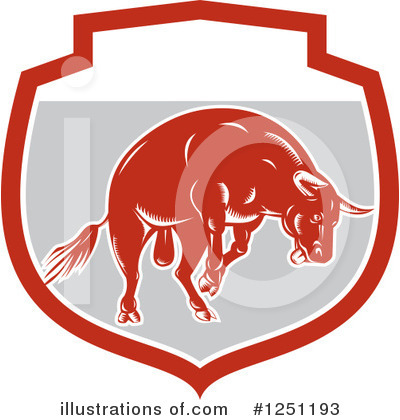Royalty-Free (RF) Bull Clipart Illustration by patrimonio - Stock Sample #1251193