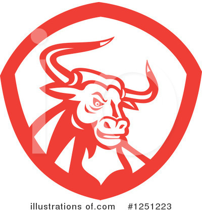 Royalty-Free (RF) Bull Clipart Illustration by patrimonio - Stock Sample #1251223