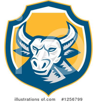 Royalty-Free (RF) Bull Clipart Illustration by patrimonio - Stock Sample #1256799