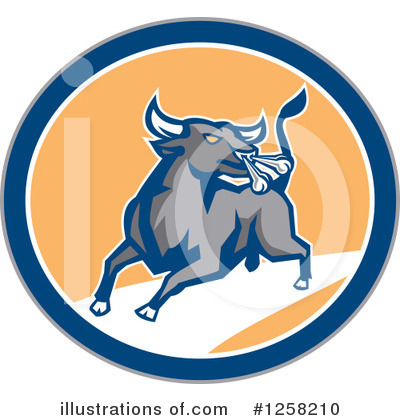 Royalty-Free (RF) Bull Clipart Illustration by patrimonio - Stock Sample #1258210