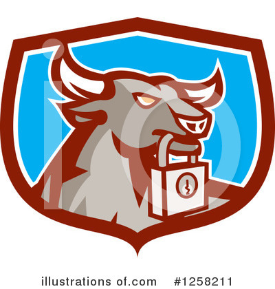 Royalty-Free (RF) Bull Clipart Illustration by patrimonio - Stock Sample #1258211