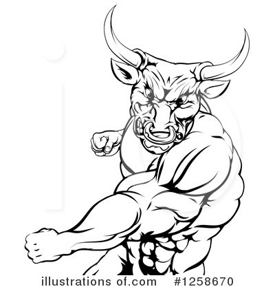 Royalty-Free (RF) Bull Clipart Illustration by AtStockIllustration - Stock Sample #1258670