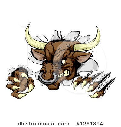 Royalty-Free (RF) Bull Clipart Illustration by AtStockIllustration - Stock Sample #1261894