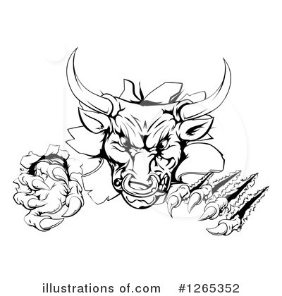 Royalty-Free (RF) Bull Clipart Illustration by AtStockIllustration - Stock Sample #1265352
