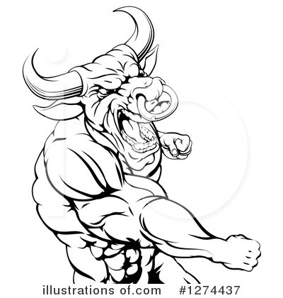 Royalty-Free (RF) Bull Clipart Illustration by AtStockIllustration - Stock Sample #1274437
